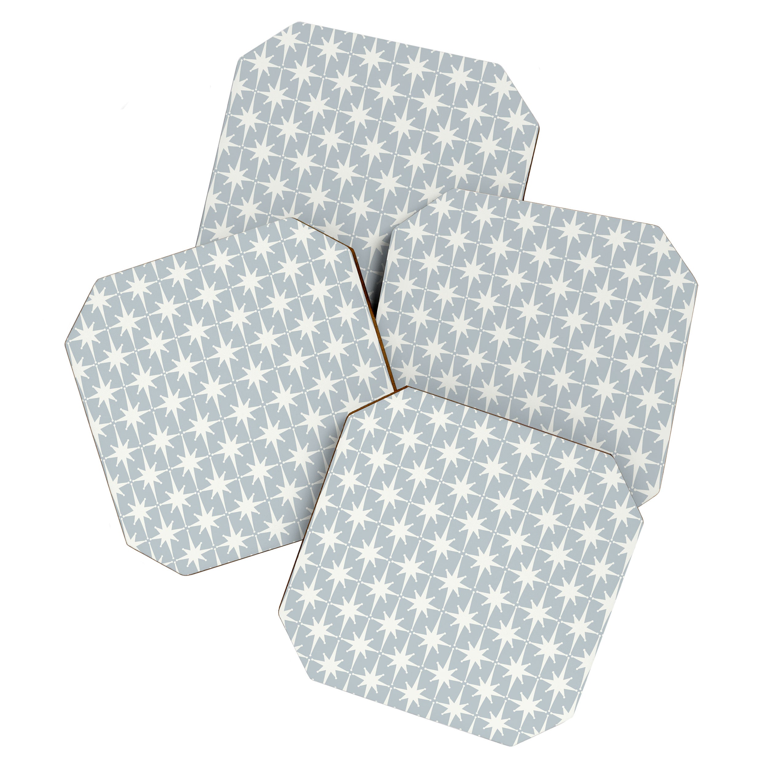 Midcentury Modern Atomic Starburst Pattern in Gray Coaster Gallery Image 1