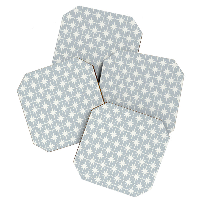 Midcentury Modern Atomic Starburst Pattern in Gray Coaster Gallery Image 1