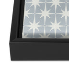 Midcentury Modern Atomic Starburst Pattern in Gray Framed Canvas Print Gallery Image 3