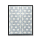 Midcentury Modern Atomic Starburst Pattern in Gray Framed Canvas Print Gallery Image 6