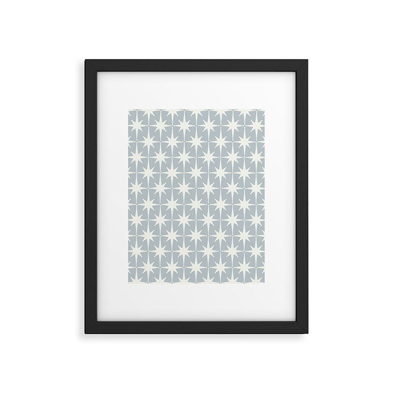 Midcentury Modern Atomic Starburst Pattern in Gray Framed Art Print Gallery Image 5
