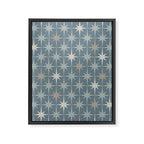 Midcentury Modern Atomic Starburst Pattern in Light Neutral Blue Gray Tones Framed Canvas Print Gallery Image 6