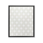 Midcentury Modern Atomic Starburst Pattern in Pale Beige Greige and White Framed Canvas Print Gallery Image 6