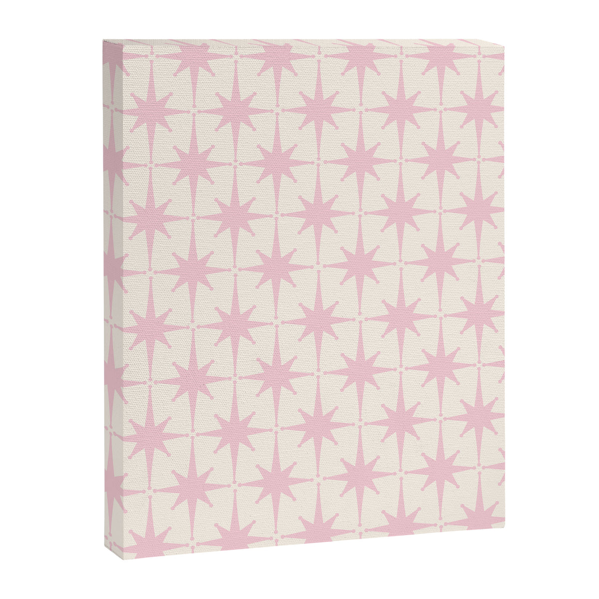 Midcentury Modern Atomic Starburst Pattern in Pale Pink and Light Cream Canvas Print Gallery Image 6