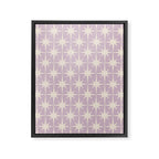Midcentury Modern Atomic Starburst Pattern in Pretty Lilac and Cream Framed Canvas Print Gallery Image 6