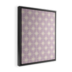 Midcentury Modern Atomic Starburst Pattern in Pretty Lilac and Cream Framed Canvas Print Gallery Image 2