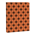 Midcentury Modern Atomic Starburst Pattern in Retro Orange and Dark Brown Canvas Print Gallery Image 6