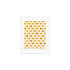 Midcentury Modern Atomic Starburst Pattern Mustard Ochre Orange Gold Cream Art Print Gallery Image 1
