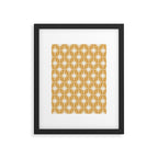 Midcentury Modern Atomic Starburst Pattern Muted Mustard Gold and Cream Framed Art Print Gallery Image 5