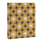 Midcentury Modern Atomic Starburst Pattern Muted Mustard Gold, Charcoal Gray, and Cream Canvas Print Gallery Image 6