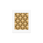 Midcentury Modern Atomic Starburst Pattern Muted Mustard Gold, Charcoal Gray, and Cream Art Print Gallery Image 1