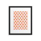 Midcentury Modern Atomic Starburst Pattern Orange and White Framed Art Print Gallery Image 5