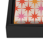 Midcentury Modern Atomic Starburst Pattern Pink Orange Framed Canvas Print Gallery Image 3
