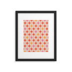 Midcentury Modern Atomic Starburst Pattern Pink Orange Framed Art Print Gallery Image 5