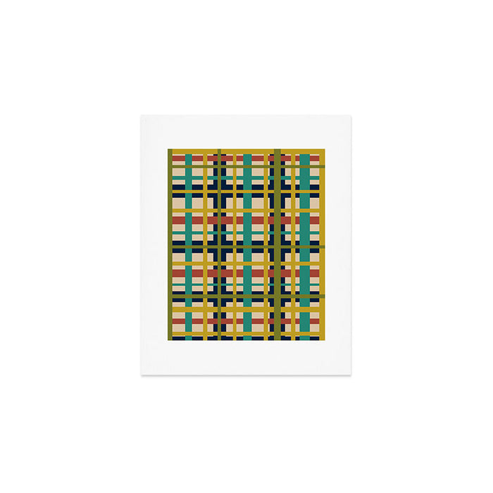 Midcentury Modern Colorful Retro Plaid Pattern Art Print Gallery Image 1