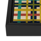 Midcentury Modern Colorful Retro Plaid Pattern Framed Canvas Print Gallery Image 3