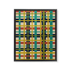 Midcentury Modern Colorful Retro Plaid Pattern Framed Canvas Print Gallery Image 8
