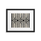 Midcentury Modern Confaab Abstract Pattern in Black and Almond Cream  Framed Art Print Gallery Image 5