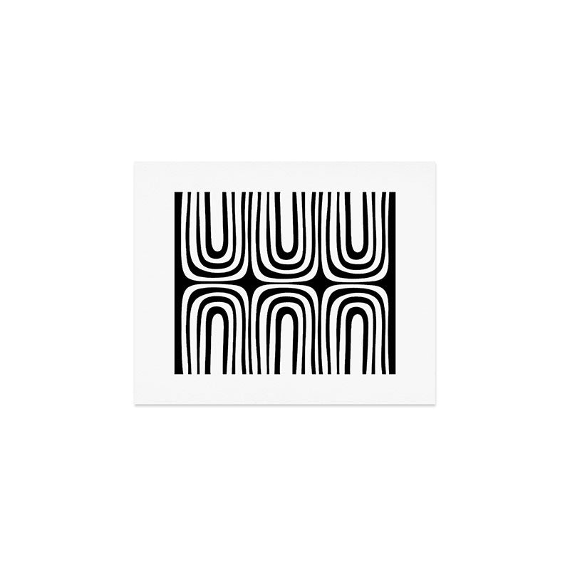 Midcentury Modern Confaab Abstract Pattern in Black and White Art Print Gallery Image 1