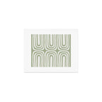 Midcentury Modern Confaab Abstract Pattern in Sage Green and Off White Art Print Gallery Image 1