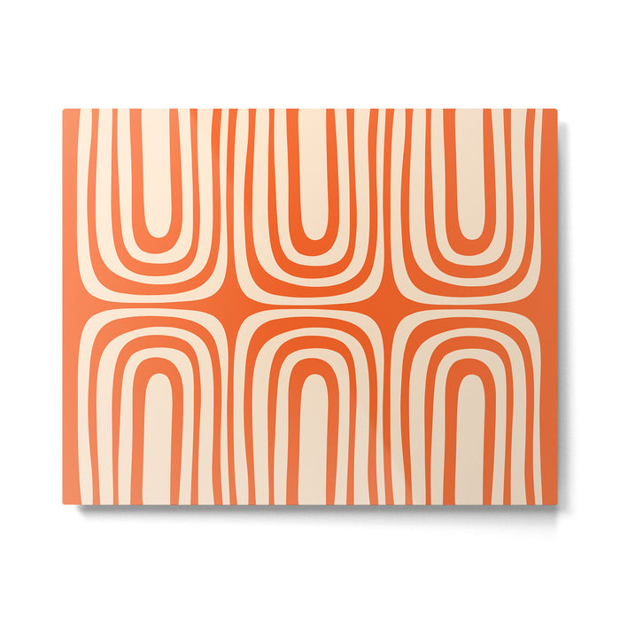 Midcentury Modern Confaab Abstract Pattern Orange Cream Metal Print Gallery Image 1