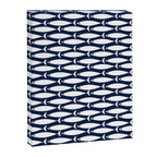 Mid-Century Modern Fish Pattern in Nautical Navy Blue and White Canvas Print Gallery Image 8