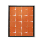 Midcentury Modern Flux Check Grid Pattern in Burnt Orange Tones on White Framed Canvas Print Gallery Image 8