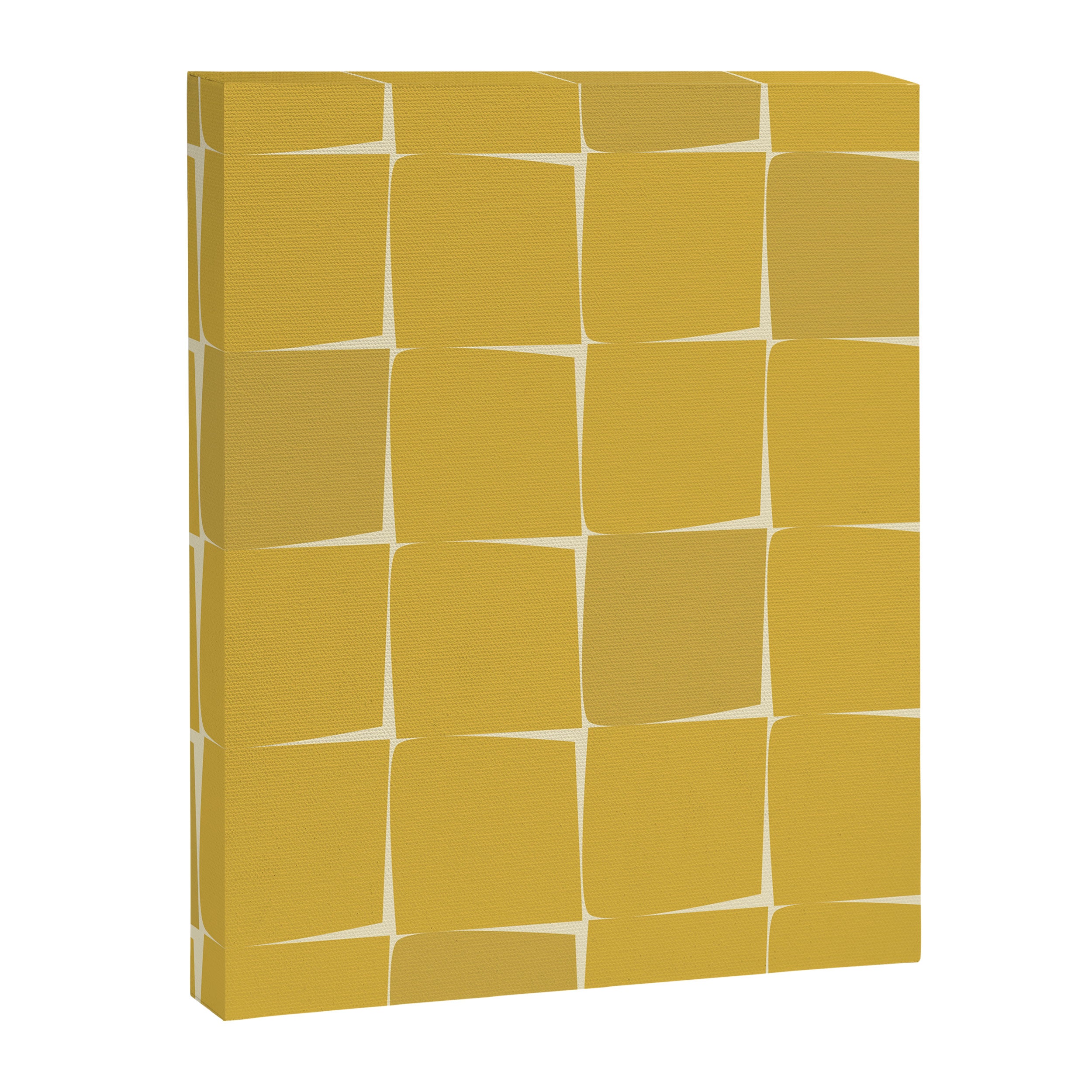 Midcentury Modern Flux Check Grid Pattern in Mustard Canvas Print Gallery Image 8