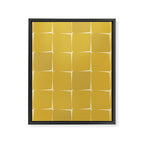 Midcentury Modern Flux Check Grid Pattern in Mustard Framed Canvas Print Gallery Image 8