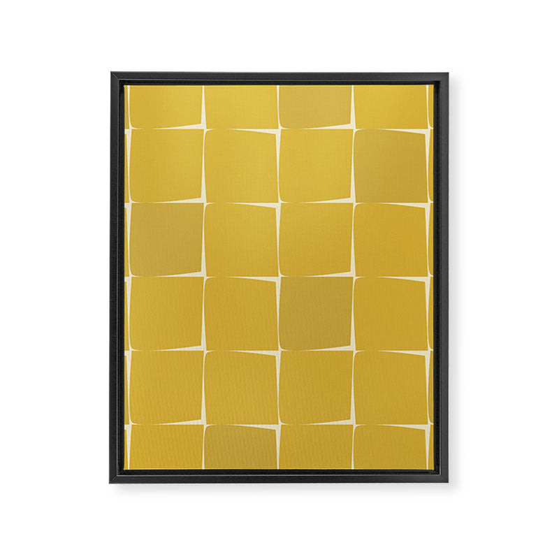 Midcentury Modern Flux Check Grid Pattern in Mustard Framed Canvas Print Gallery Image 8