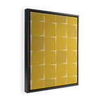 Midcentury Modern Flux Check Grid Pattern in Mustard Framed Canvas Print Gallery Image 2