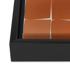 Midcentury Modern Flux Check Grid Pattern in Terracotta Tones Framed Canvas Print Gallery Image 3