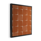 Midcentury Modern Flux Check Grid Pattern in Terracotta Tones Framed Canvas Print Gallery Image 2