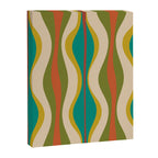 Mid-Century Modern Hourglass Abstract Pattern in Turquoise Teal, Orange, Mustard, Olive, and Mid Mod Beige Canvas Print Gallery Image 6