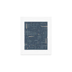 Mid-Century Modern Kinetikos Pattern Deep Neutral Blue Gray Taupe Art Print Gallery Image 1