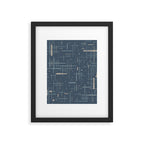 Mid-Century Modern Kinetikos Pattern Deep Neutral Blue Gray Taupe Framed Art Print Gallery Image 6