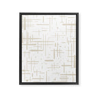 Mid-Century Modern Kinetikos Abstract Pattern in Mushroom Beige and White Framed Canvas Print Gallery Image 8