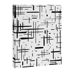 Mid-Century Modern Kinetikos Pattern Black and White Canvas Print Gallery Image 8