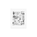Mid-Century Modern Kinetikos Pattern Black and White Art Print Gallery Image 1