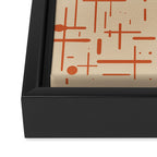 Mid-Century Modern Kinetikos Pattern in Beige and Burnt Orange  Framed Canvas Print Gallery Image 3
