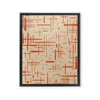 Mid-Century Modern Kinetikos Pattern in Beige and Burnt Orange  Framed Canvas Print Gallery Image 8