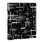 Mid-Century Modern Kinetikos Pattern in Black and White Canvas Print Gallery Image 8