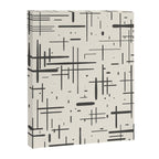 Mid-Century Modern Kinetikos Pattern in Charcoal Gray and Cream Canvas Print Gallery Image 8