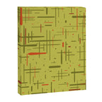 Mid-Century Modern Kinetikos Pattern in Light Avocado Lime Green and Retro Orange Canvas Print Gallery Image 8
