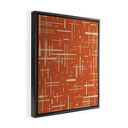 Mid-Century Modern Kinetikos Pattern in Mid Mod Burnt Orange and Beige Framed Canvas Print Gallery Image 2