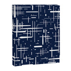 Mid-Century Modern Kinetikos Pattern in Nautical Navy Blue and White Canvas Print Gallery Image 8