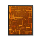 Mid-Century Modern Kinetikos Pattern in Retro 70s Brown Orange Framed Canvas Print Gallery Image 8
