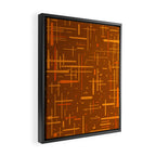 Mid-Century Modern Kinetikos Pattern in Retro 70s Brown Orange Framed Canvas Print Gallery Image 2