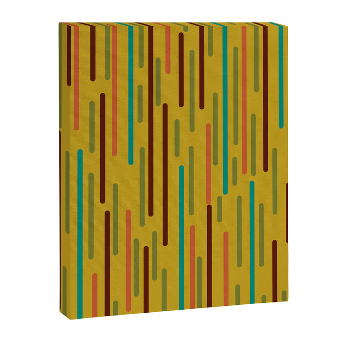 Mid-century Modern Line Dance in Teal, Orange, Olive and Mid Mod Mustard  Canvas Print Gallery Image 1
