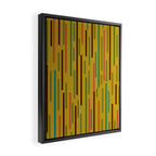 Mid-century Modern Line Dance in Teal, Orange, Olive and Mid Mod Mustard  Framed Canvas Print Gallery Image 2